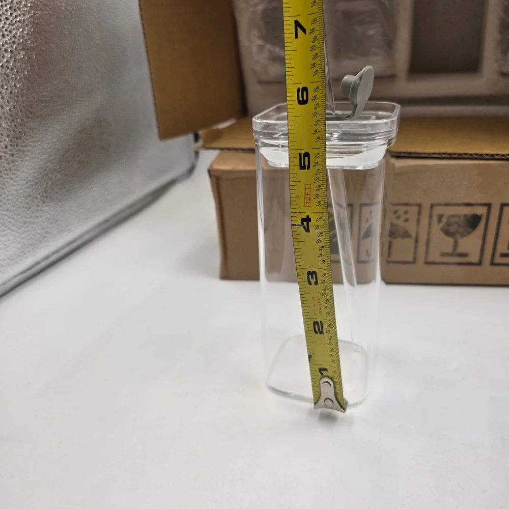 Square Glasses set of 8 with Glass Pour Spout and Lid N1
